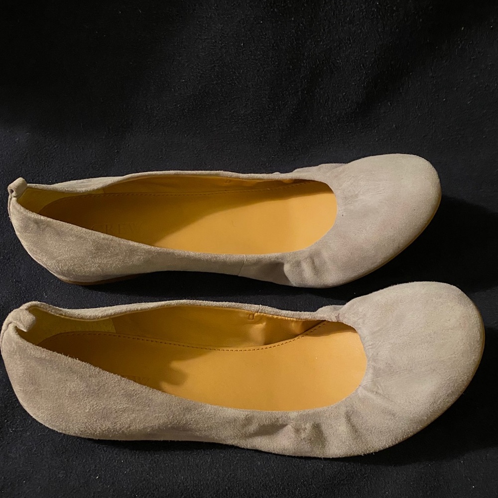 Gray suede J. Crew flats